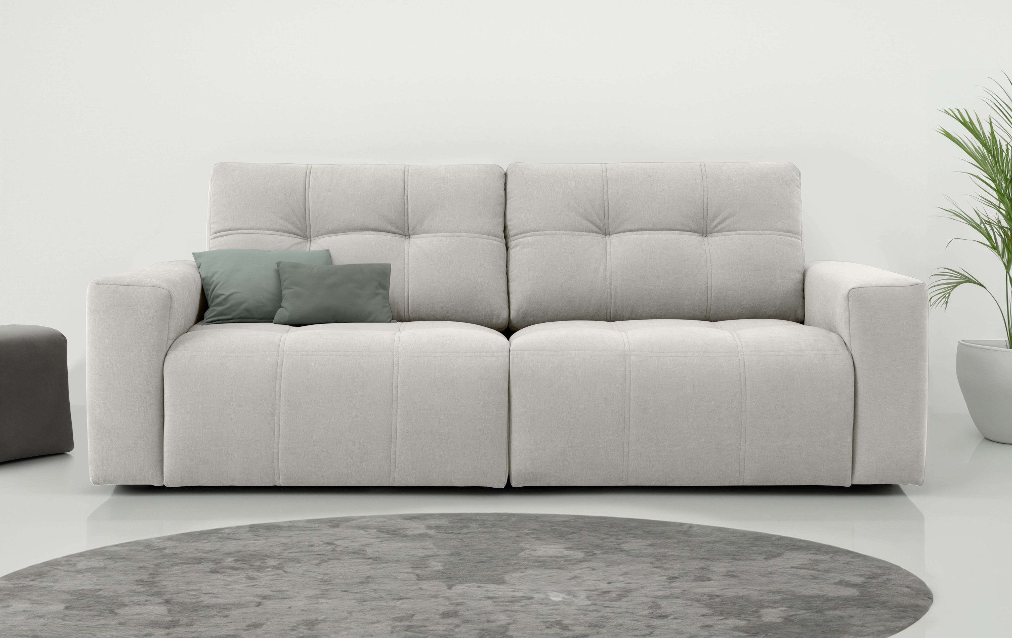 Home affaire 3-Sitzer Turnon, Lounge-sofa, Breite 220 cm, Chenille, mit Knopf- und Doppelsteppung, elegantes Aussehen
