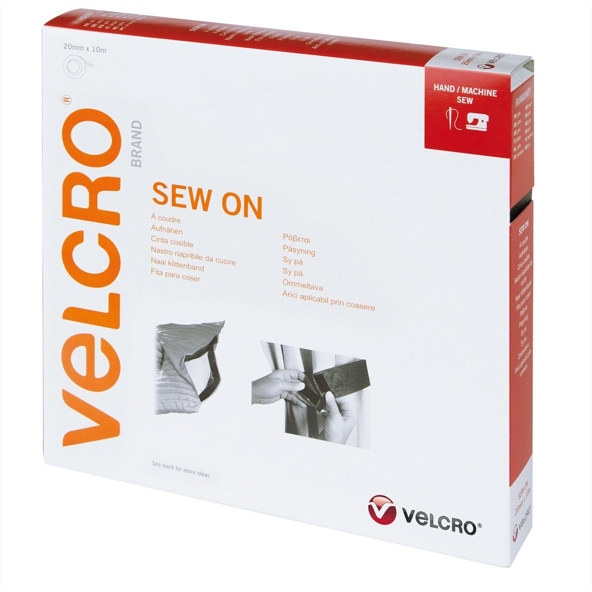 VELCRO Klettband zum Aufnähen Haken & Flausch 20mm x 10m Bordeauxrot, VEL-EC60284