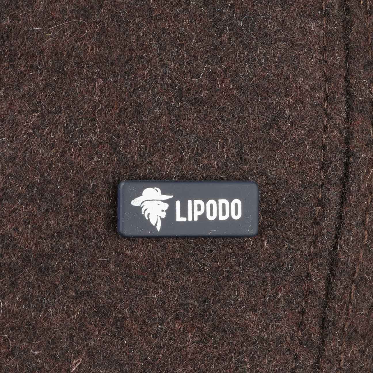 Made mit (1-St) Lipodo Flat in Flatcap Italy Cap braun Schirm,