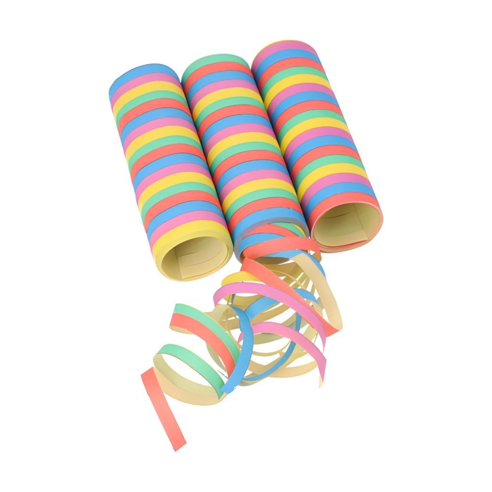 PAPSTAR Luftschlange Luftschlangen 4 m Stripes 3 Stk