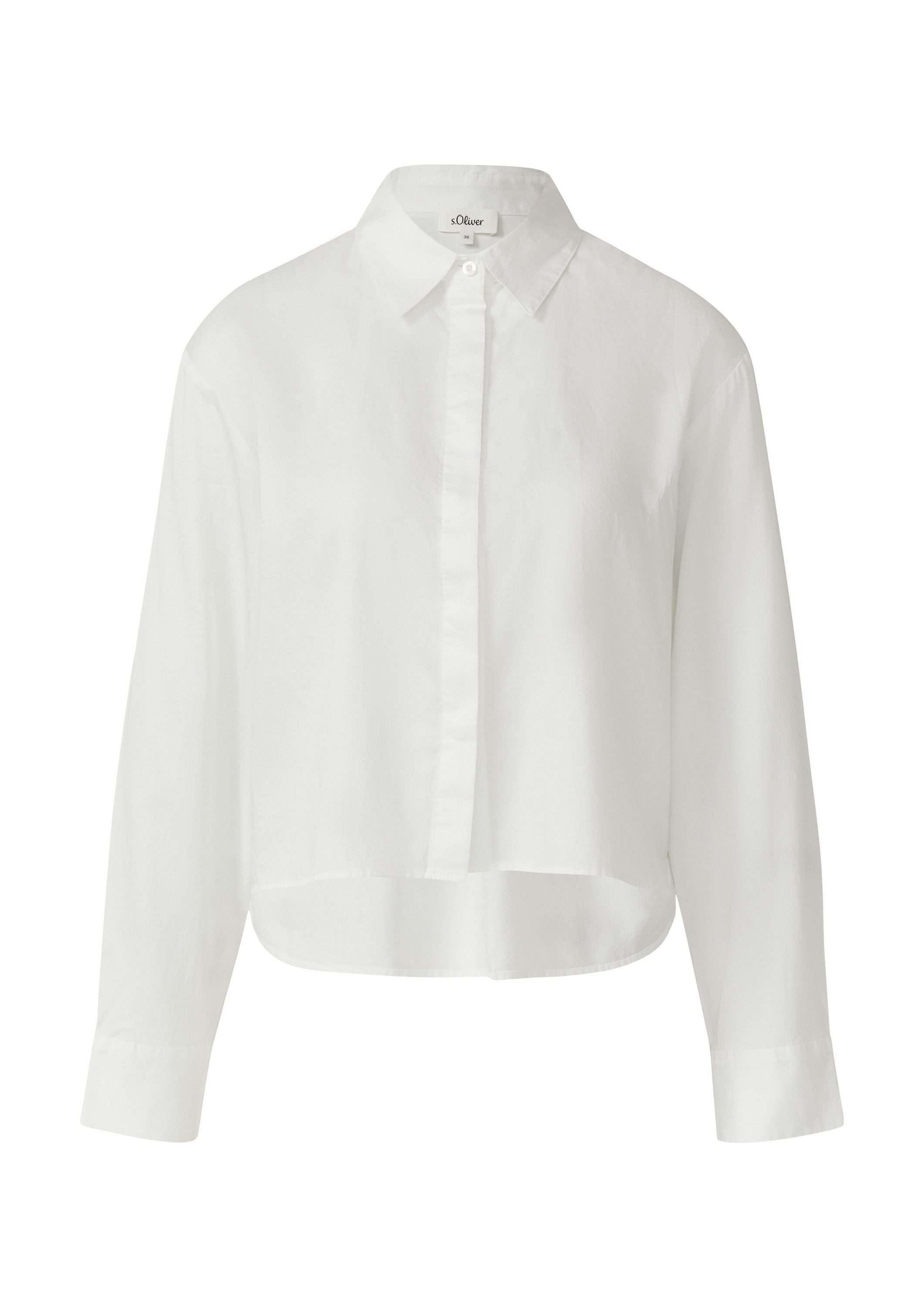 s.Oliver Langarmbluse Bluse Verkürzte Bluse mit verdeckter Knopfleiste günstig online kaufen