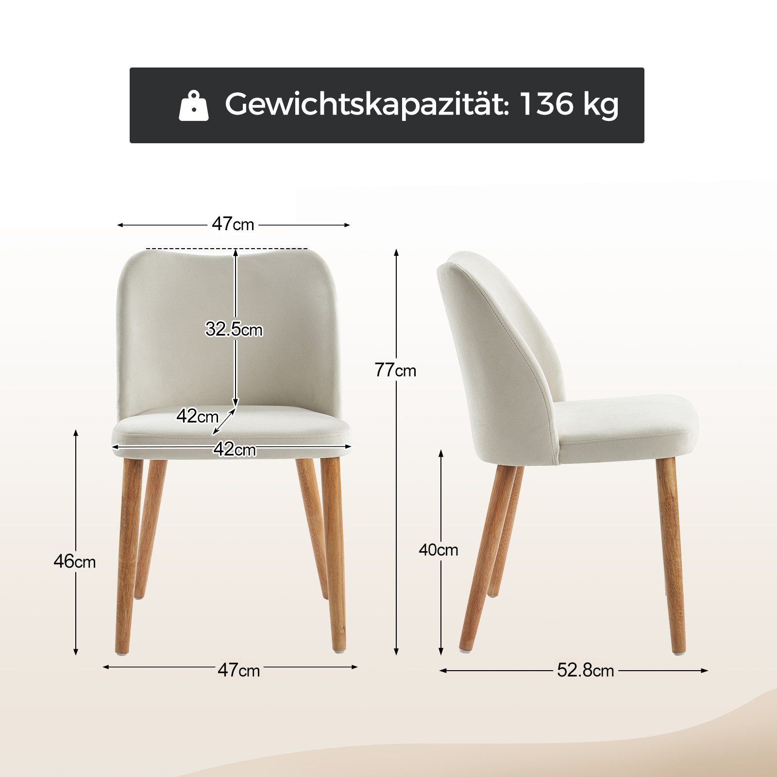 HULALA HOME Stuhl 2er Set Esszimmerstühle, günstig online kaufen
