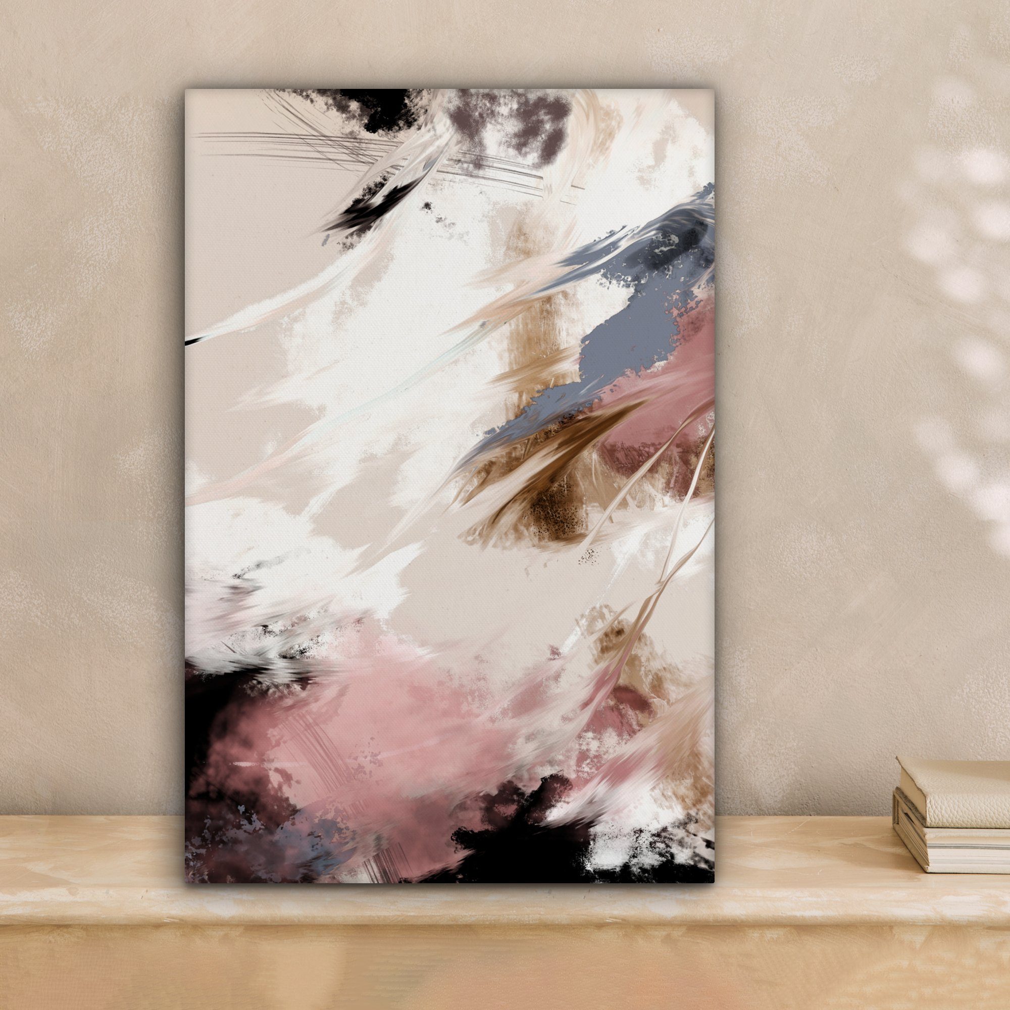 OneMillionCanvasses® Leinwandbild Farbe - Abstrakt - Rosa - Weiß, Fotodruck günstig online kaufen