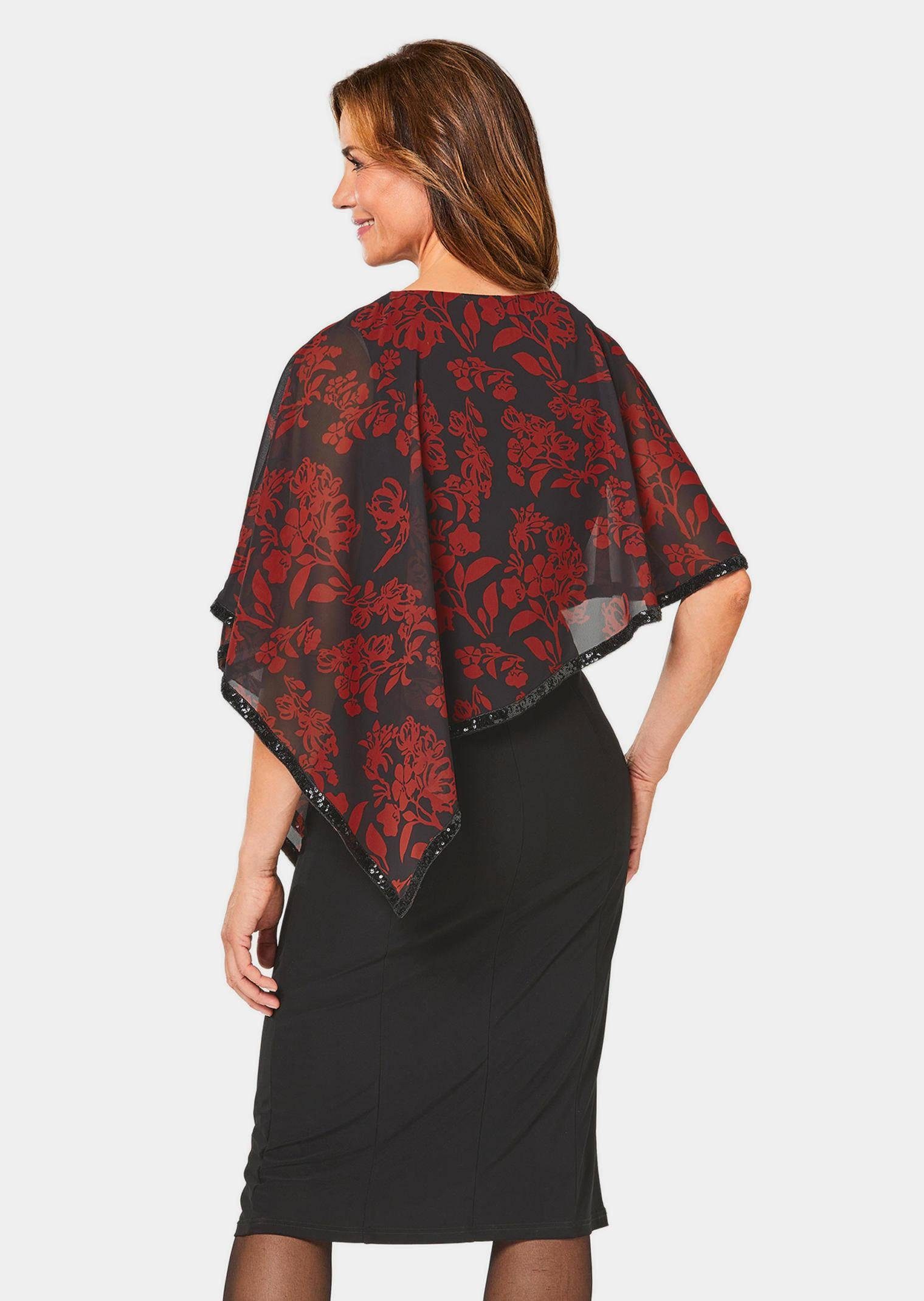 GOLDNER Abendkleid Elegantes Abendkleid mit Pailletten Midikleid mit Rundhals, Knielänge, ohne Arm und Chiffonüberwurf – Bild 4 von 5