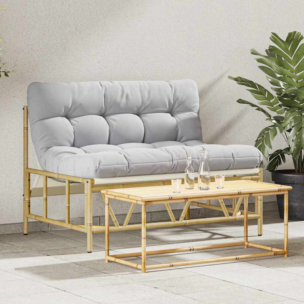 vidaXL Gartenstuhl Outdoor-Sitzplätze mit Kissen Hellgrau 110 x 74,5 x 71 cm Stahl (1 St)