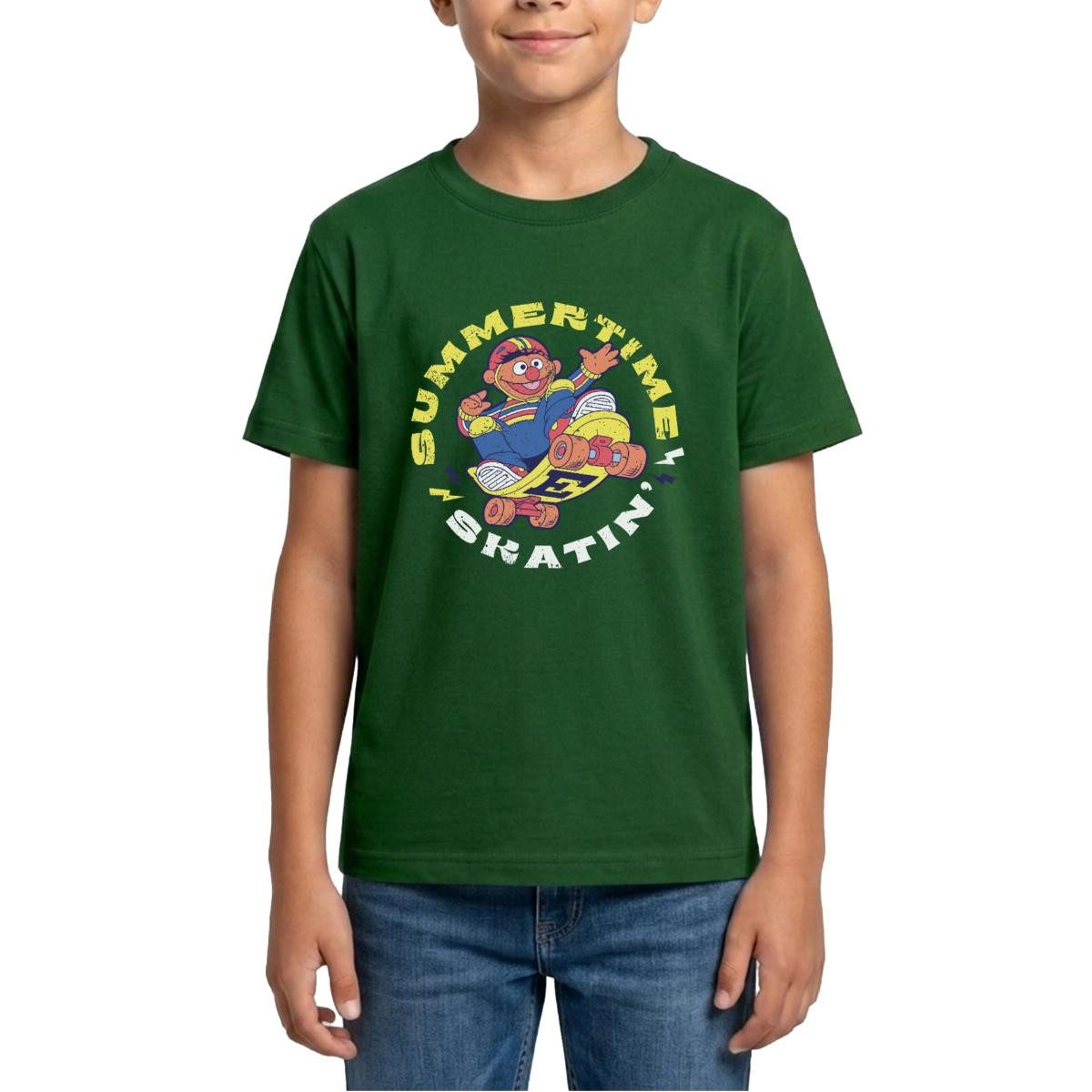 Spreadshirt T-Shirt Sesamstraße Ernie Summer Time Skatin' Skate Design Teenager T-Shirt (1-tlg)