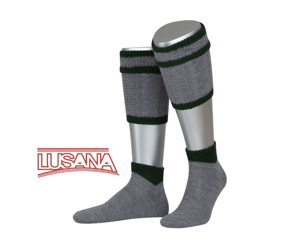Lusana Trachtensocken 2-teiliges Loferl-Set - grau/tanne günstig online kaufen