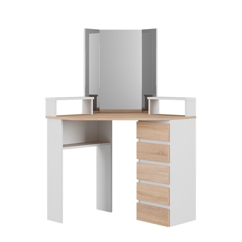 Vicco Schminktisch Tilda, Weiß/Sonoma, 113.3 cm günstig online kaufen