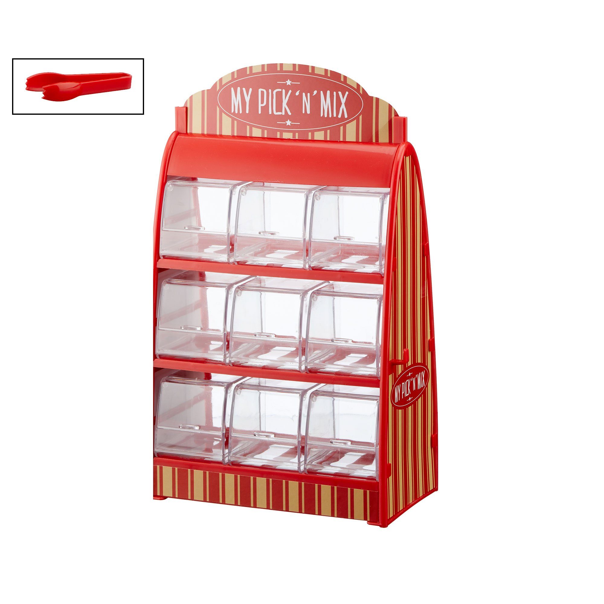 CEPEWA Kaufladensortiment Süßigkeitenspender, ca. 25cmH, rot, ohne Inhalt