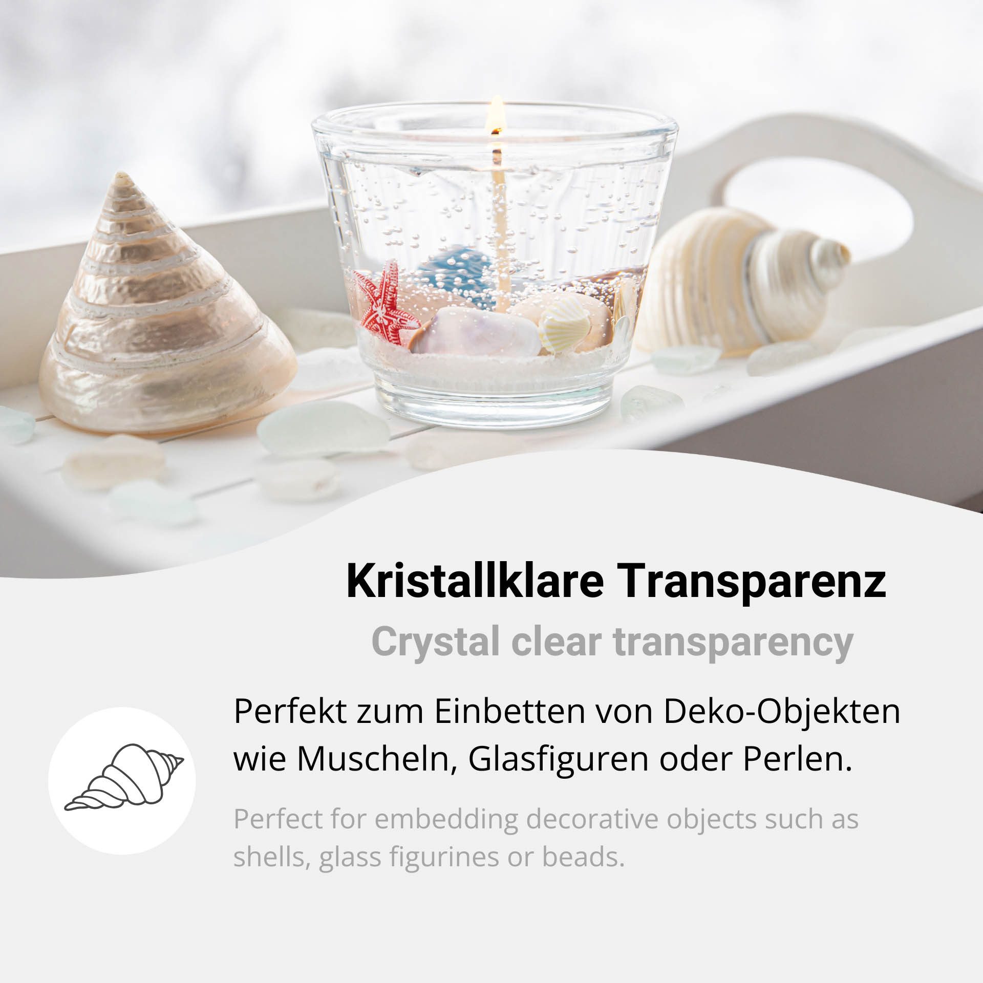 DistrEbution Duftkerze Kerzen-Gel transparent 300g-17kg Gelwachs, Gelkerzen selber machen, Für Kerzen Herstellung – Bild 4 von 5
