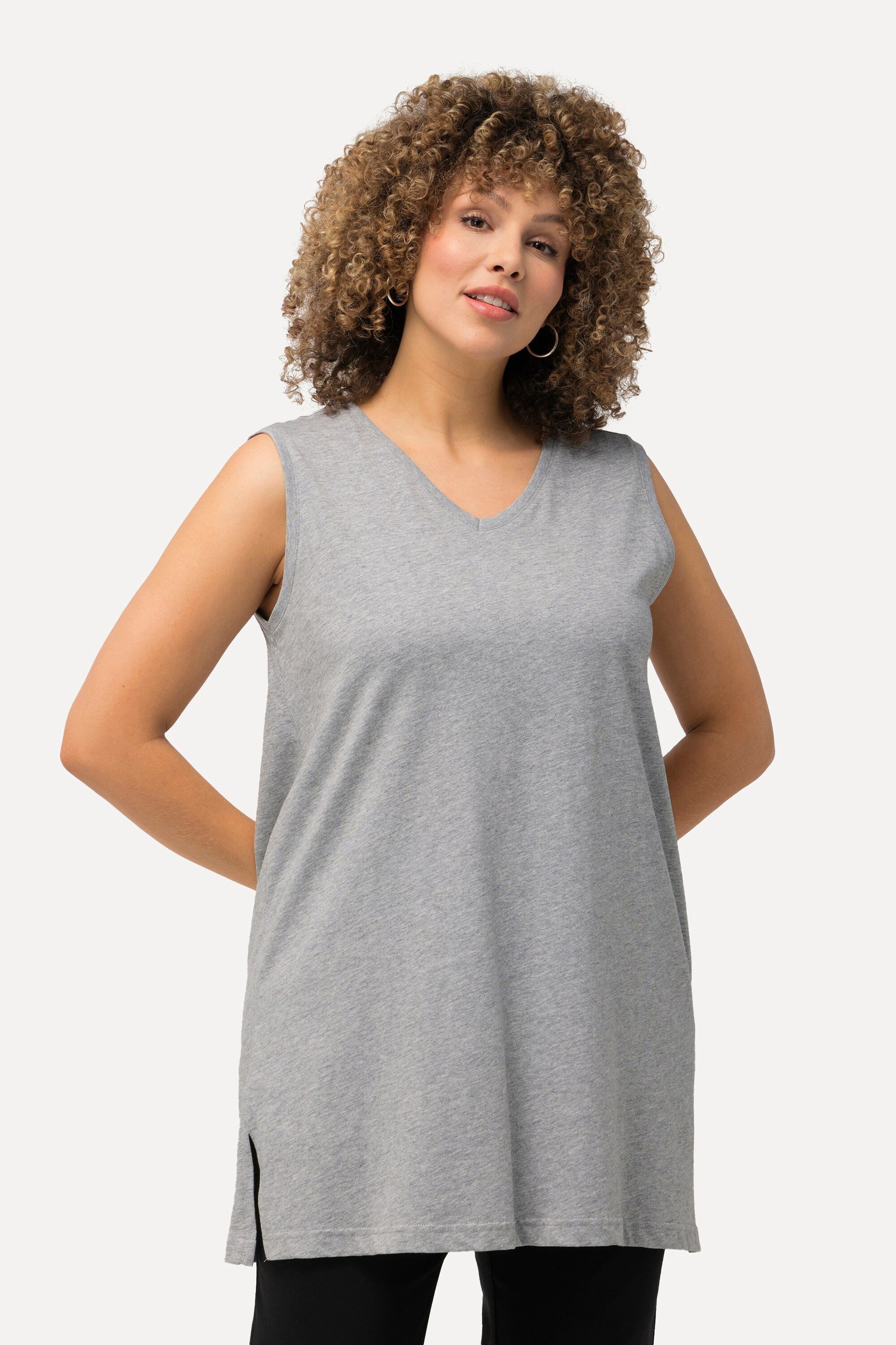Ulla Popken Longtop Top V-Ausschnitt Relaxed günstig online kaufen