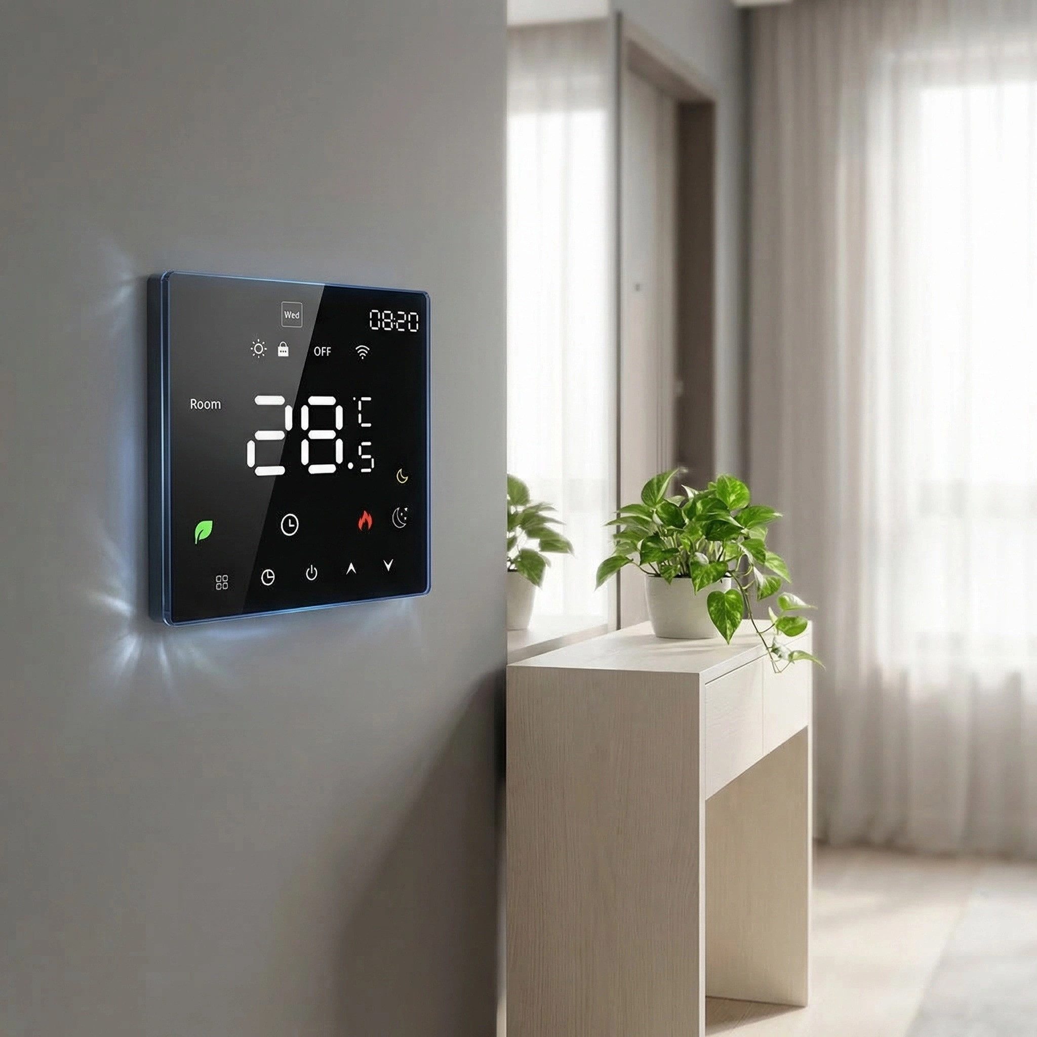 GARRYFIZH Raumthermostat Raumthermostat Raumtemperaturregler Raumthermostat Digital, (Set), Programmierbare Funktionen Temperaturregelung LCD-Display