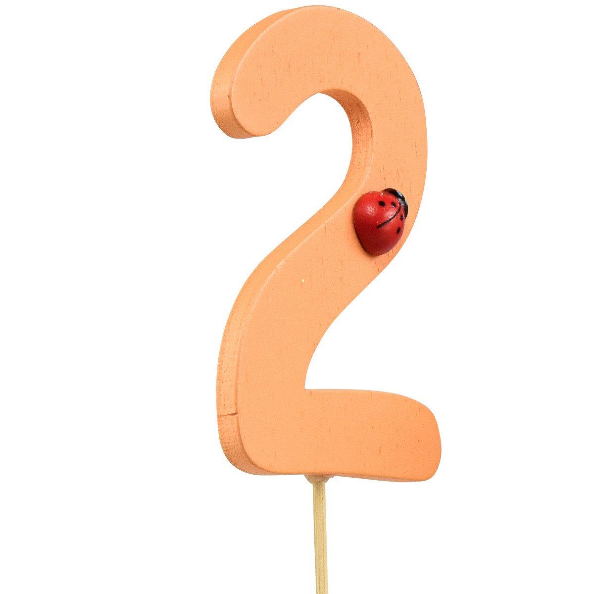 Thumbnail - Viana Jubiläumskarte Zahlenstecker Holz 2 Geburtstag Blumen Deko Pflanzenstecker 16 Stk