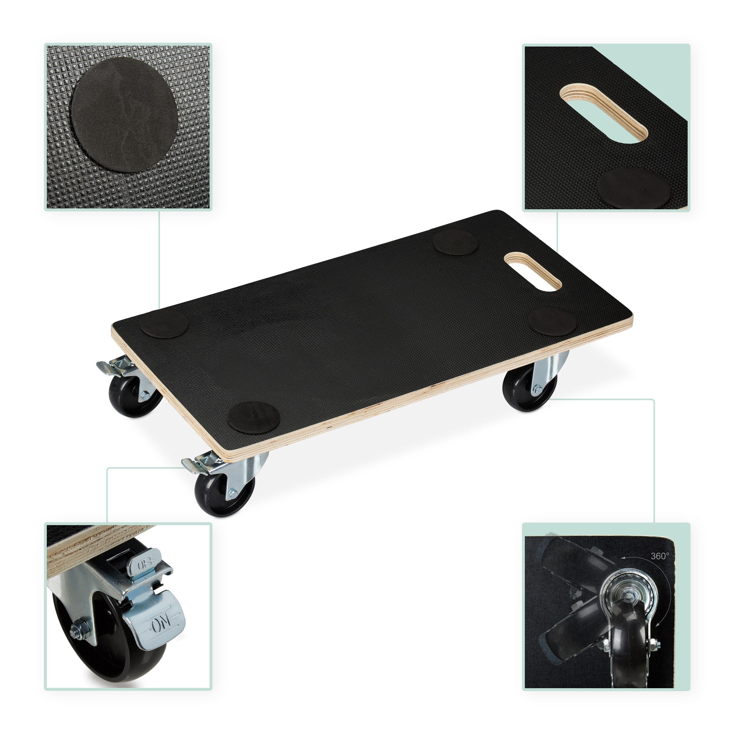 relaxdays Transportroller mit Bremse 400 kg