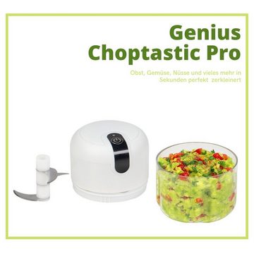 Genius Zerkleinerer Choptastic Pro Zerkleinerer elektrisch für Obst und Gemüse / 2 tlg., 30 W, 30 Watt 250 ml Zerkleinerer für Obst Gemüse Käse