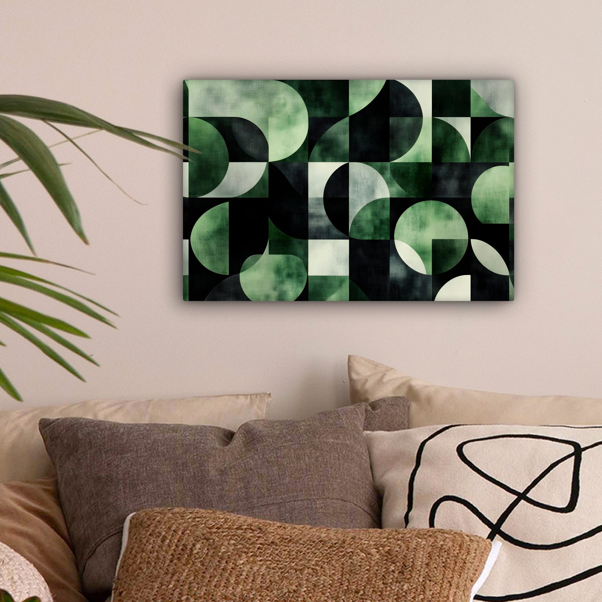 OneMillionCanvasses® Leinwandbild Abstrakt - Grün - Formen, Fotodruck (1 St günstig online kaufen