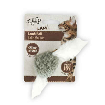 all for paws Tierball Lammfellball mit Vogelsound, Plüsch, (1-tlg) Katzenspielzeug - grau