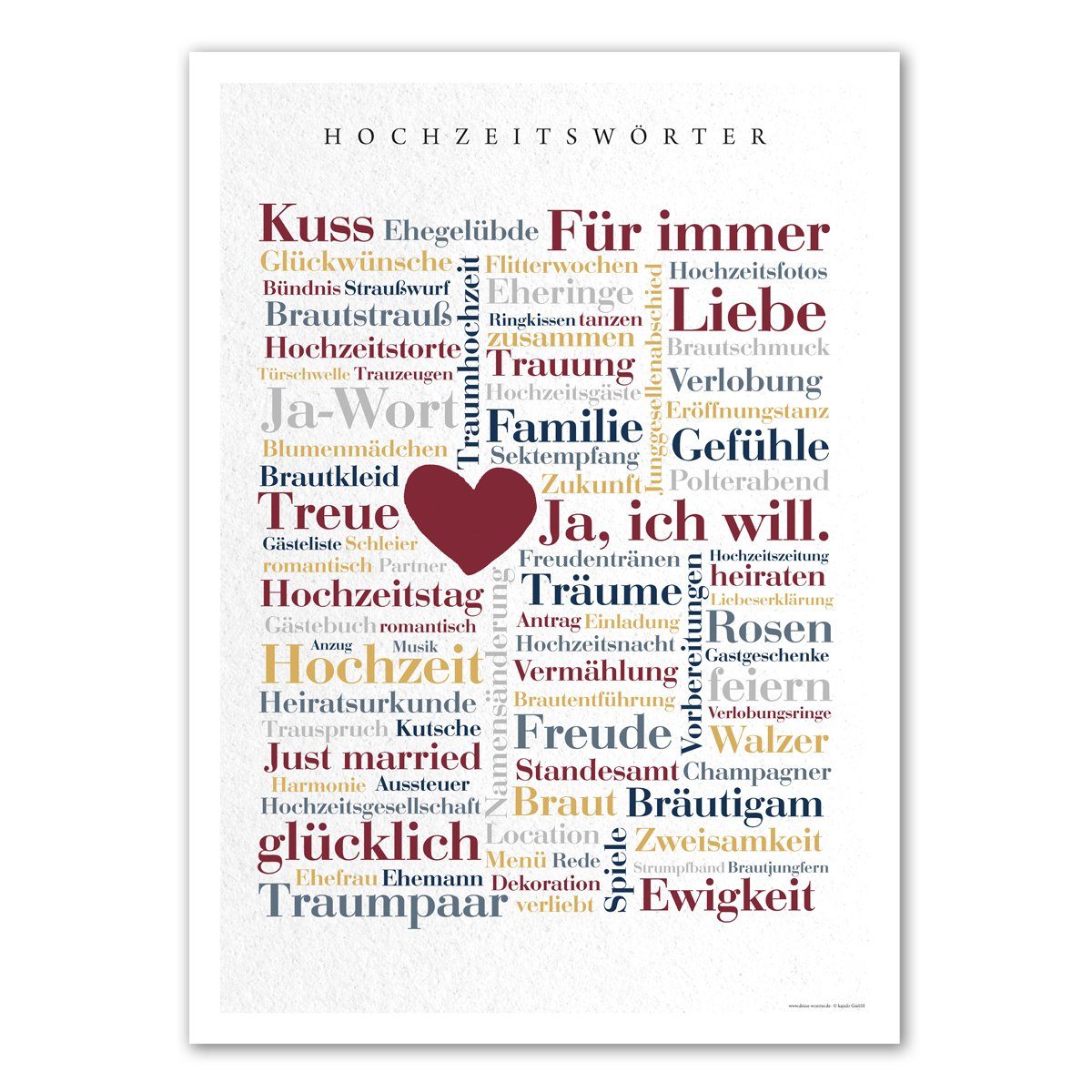 Postkarte Hochzeitswörter Poster Wörter Deine