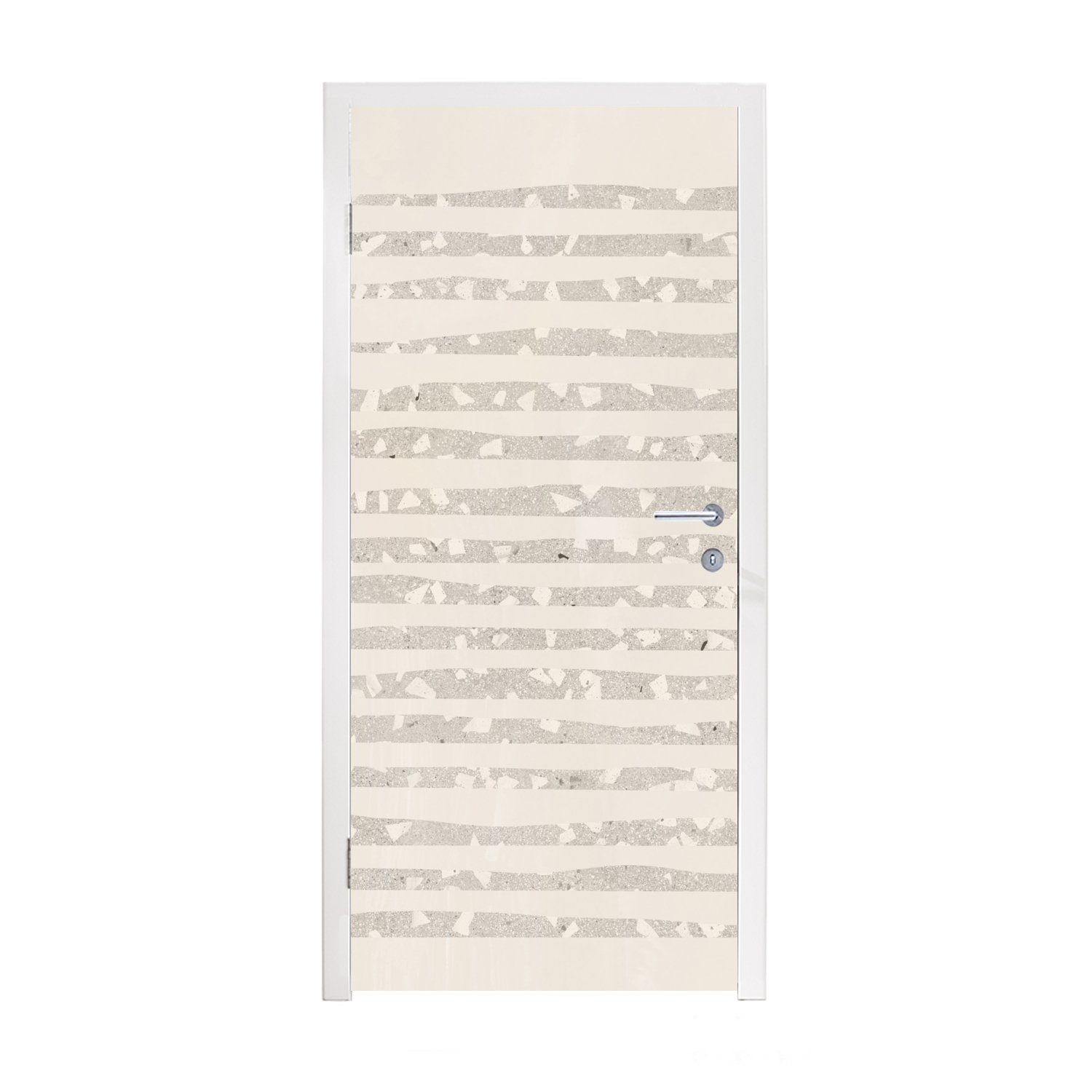 MuchoWow Türtapete Terrazzo - Terrasse - Pastell, Matt, bedruckt, (1 St), Fototapete für Tür, Türaufkleber, 75x205 cm