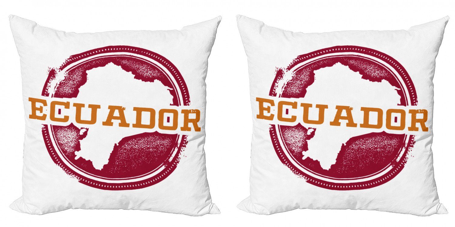 Abakuhaus Ecuador Land Travel (2 Digitaldruck, Modern Grungy Kissenbezüge Stamp Accent Doppelseitiger Stück),