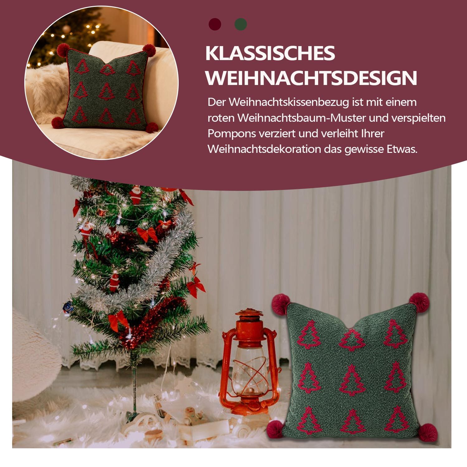 Refttenw Kissenbezüge 2 Stück Kissenbezüge Weihnachten,Plüschkissenbezug,45 günstig online kaufen