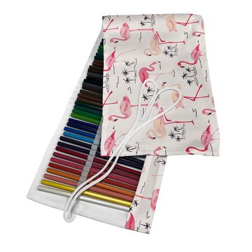 Abakuhaus Federmäppchen langlebig und tragbar Segeltuch Stiftablage Organizer, Flamingo Wild Bird Liebes-Weinlese