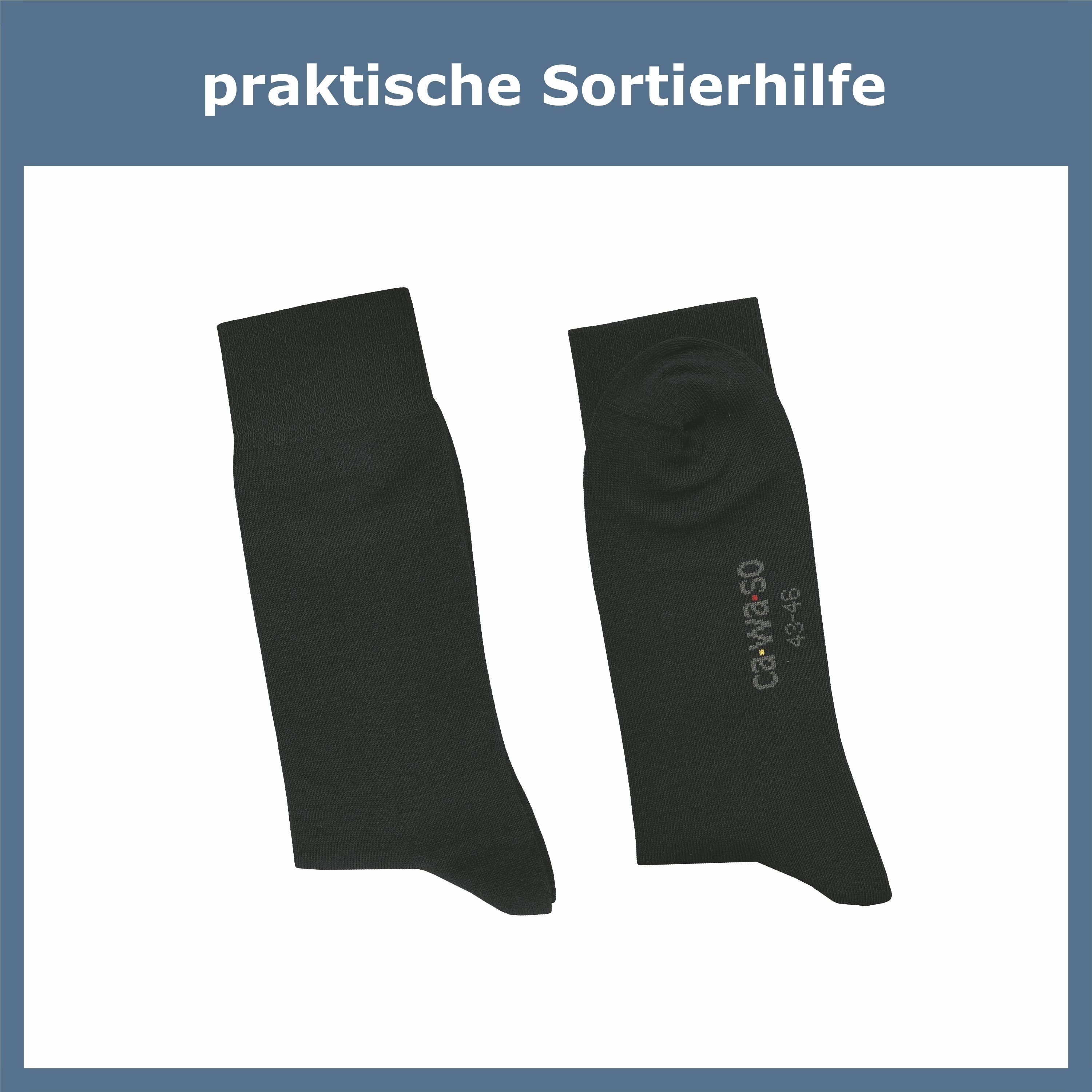 ca·wa·so Socken für Damen Socken und (10 & Baumwolle Farben - blau aus Herren bunt, doppelt - bequem & gekämmter weiteren weich grau, in Paar) schwarz