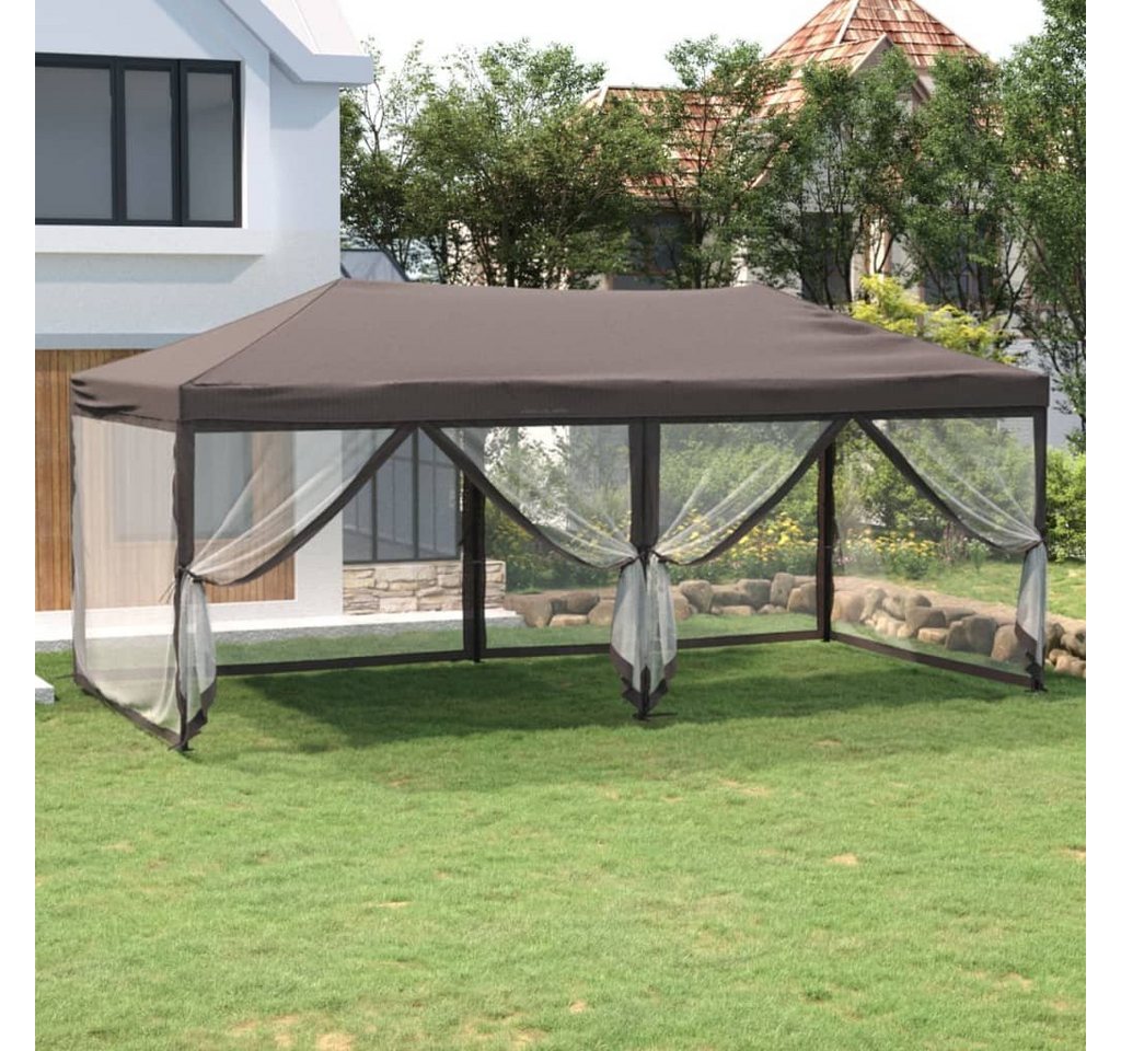 Thumbnail - vidaXL Pavillon Partyzelt Faltbar mit Seitenwänden Taupe 3x6 m Gartenpavillon Faltpavi