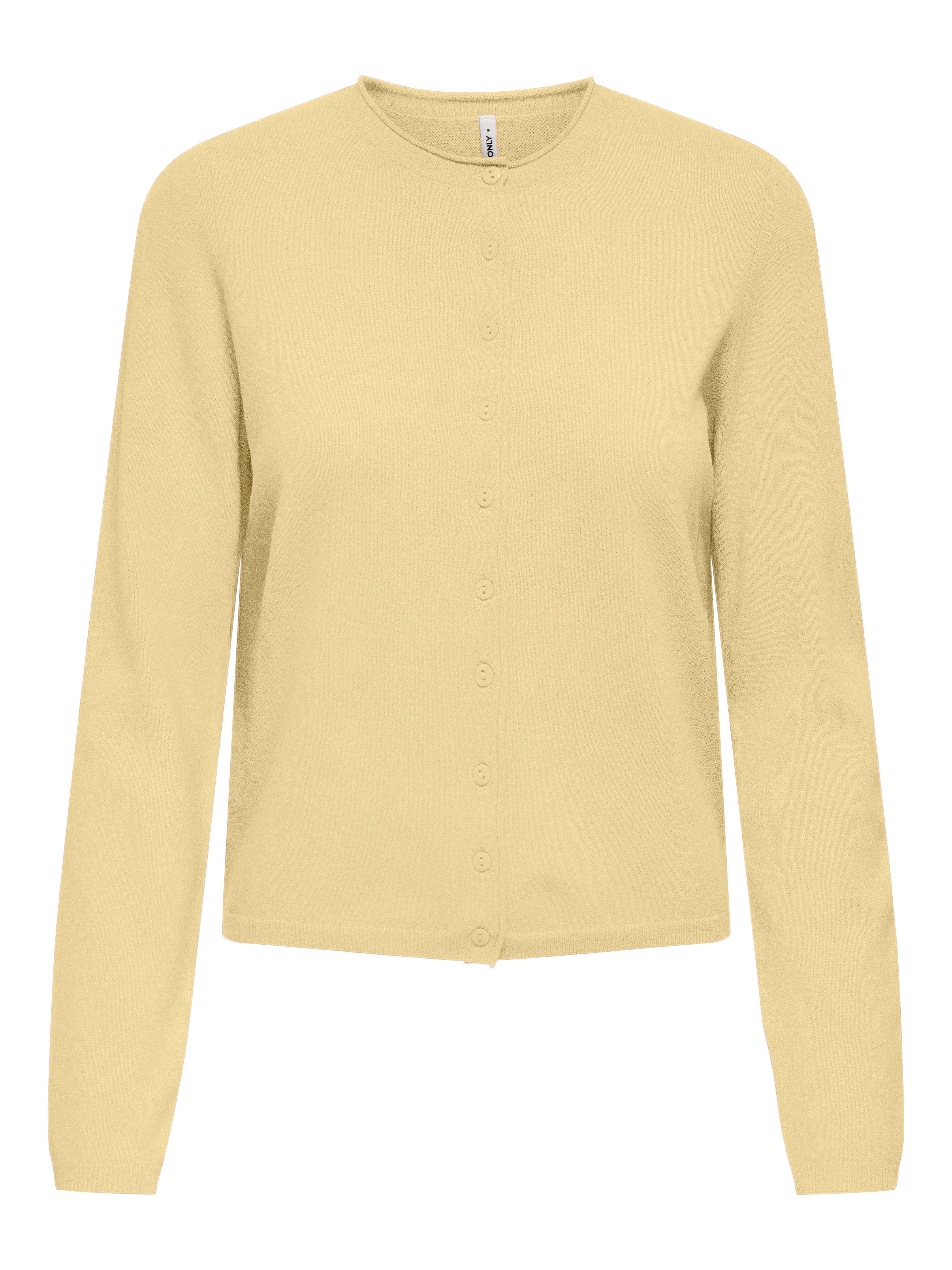 ONLY Strickjacke ONLLOYAL LIFE LS O-NECK BUT CAR KNT NOOS gerippte Ärmelbün günstig online kaufen