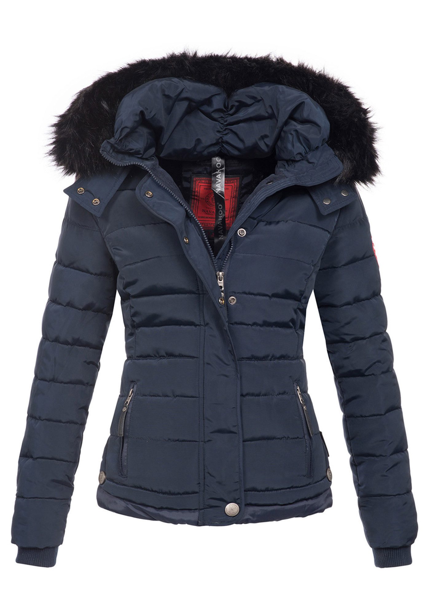 Navahoo Steppjacke Chloe hochwertige Winterjacke mit abnehmbarer Kapuze – Bild 4 von 5