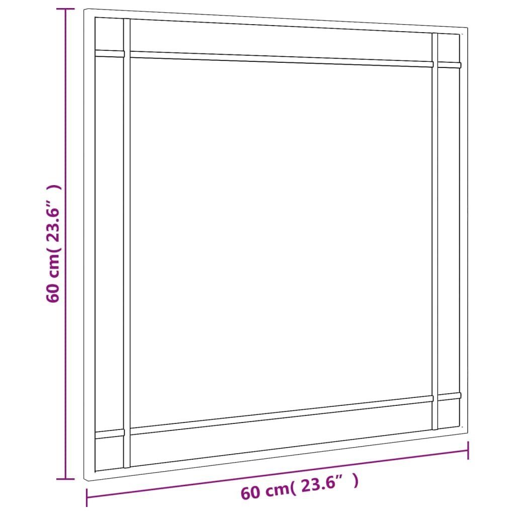 Quadratisch Spiegel vidaXL (1-St) Wandspiegel cm Eisen Schwarz 60x60