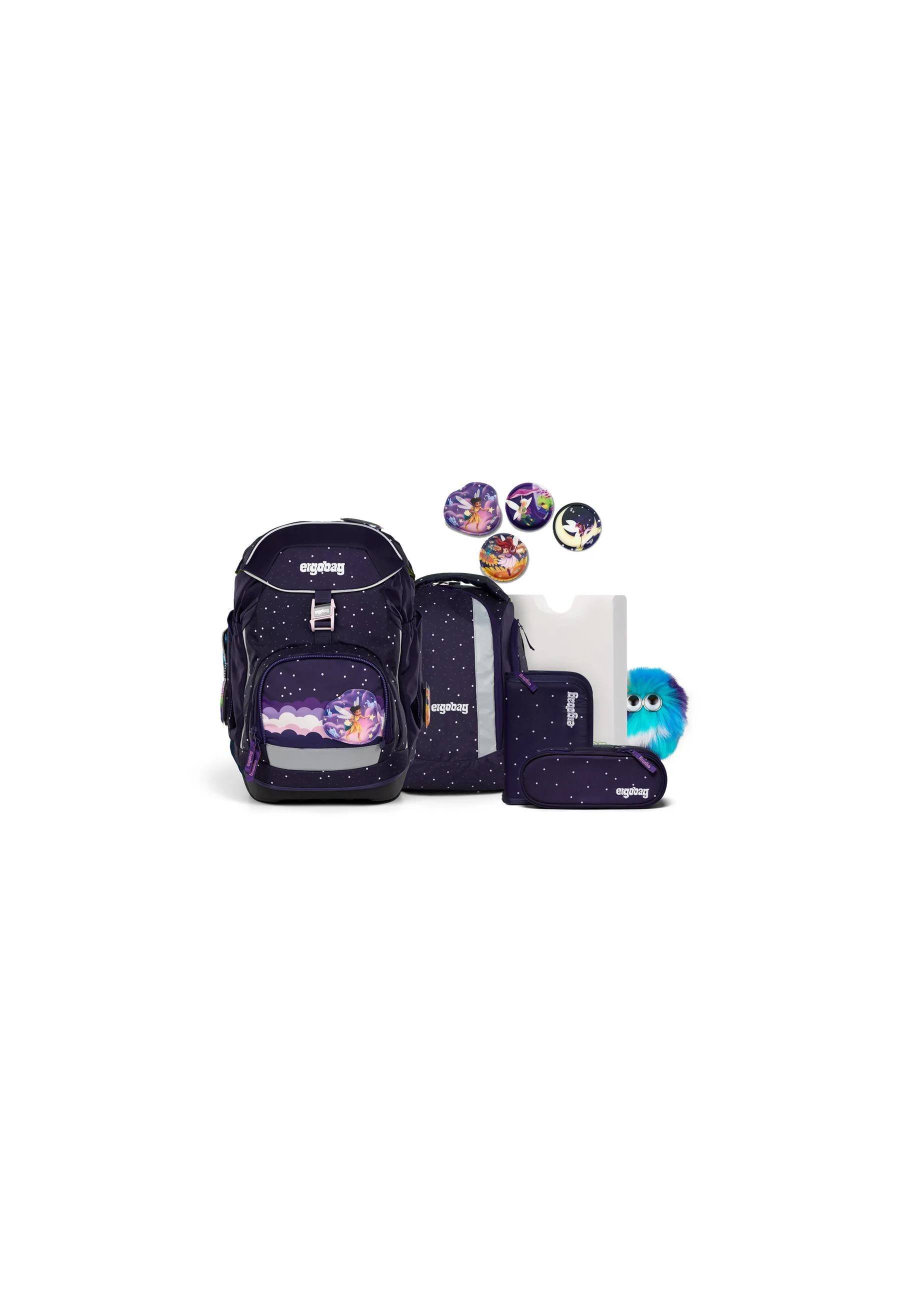 ergobag Ранцы pack Set Bundle (7-tlg., 7-teiliges Set), verstellbarer Brustgurt