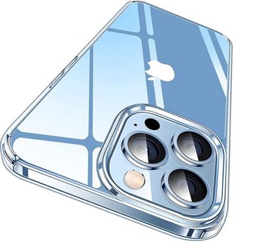 OLi Transparente Silikon Hülle mit 3X Schutzglas für IPhone 15 Pro für Apple Iphone 15 Pro, Displayschutzglas, Spar-Set, 3 Stück, Stoßfeste TPU Silikon mit Kratzfeste Panzer Schutz
