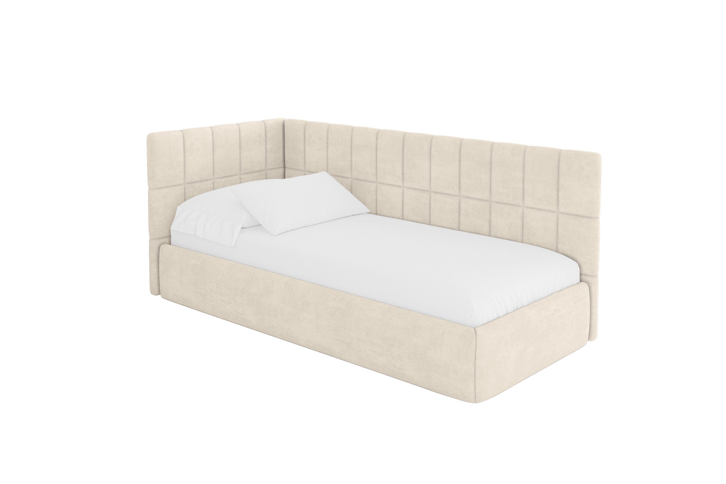 ALTDECOR Jugendbett TULY (Jugendbett mit Bettkasten und Lattenrost, Polsterbett ohne Matratze), Einzelbett mit Stauraum, Bett mit Kopfteil