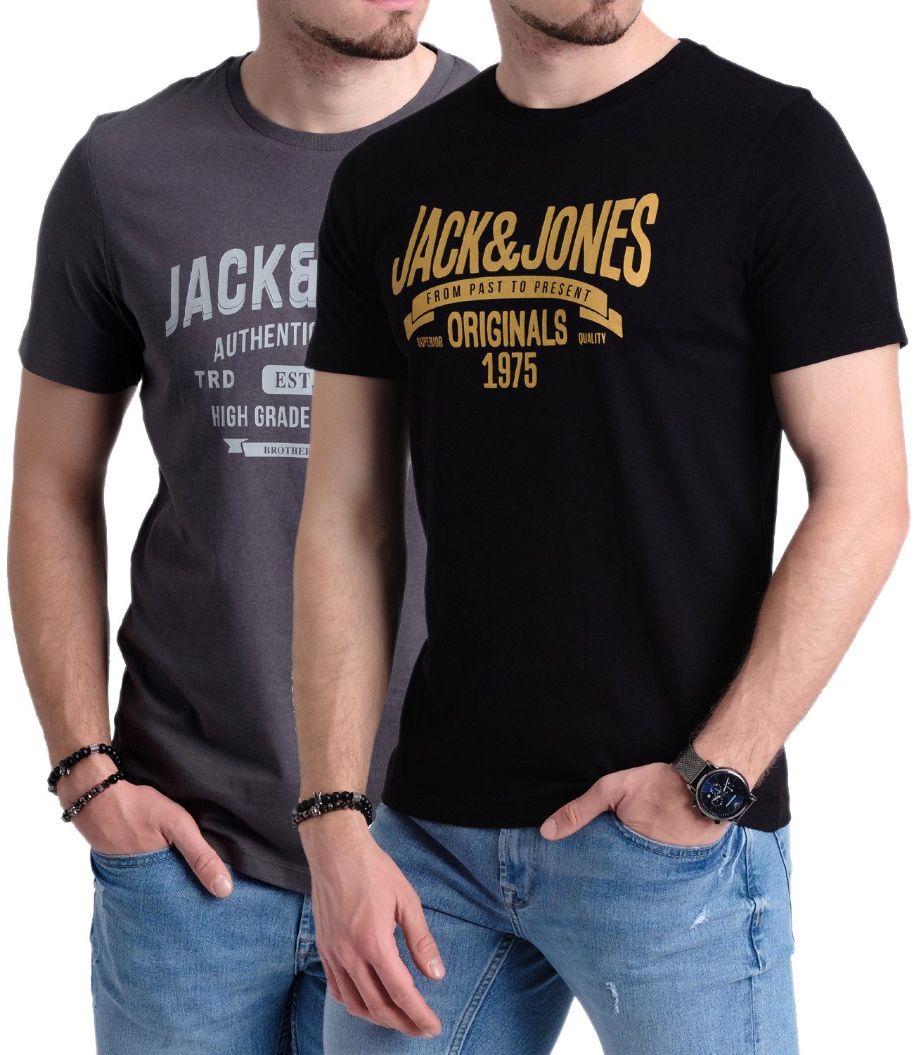 Jack & Jones Print-Shirt (Set) Doppelpack günstig online kaufen