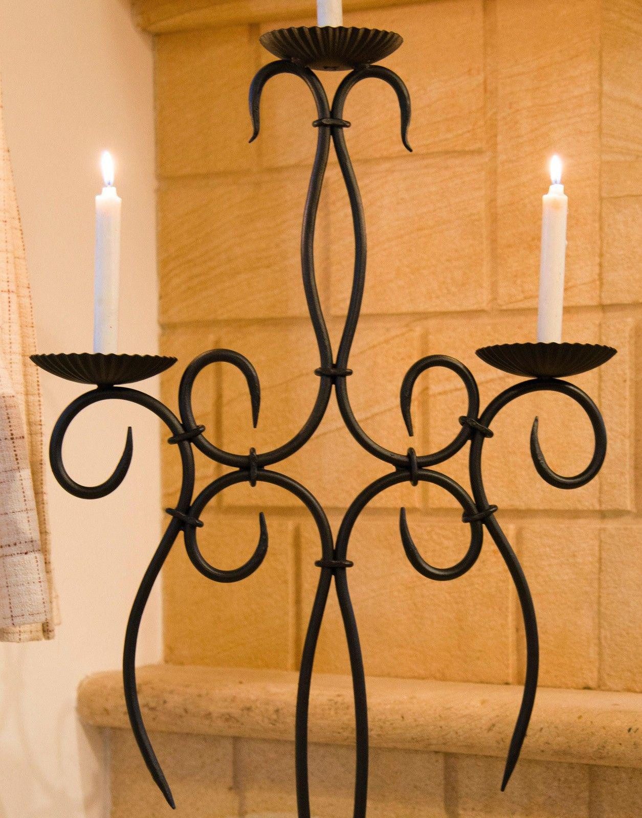 DanDiBo Kerzenständer Artus 100 cm Schmiedeeisen 21216 Kerzenleuchter Kerzenhalter Metall