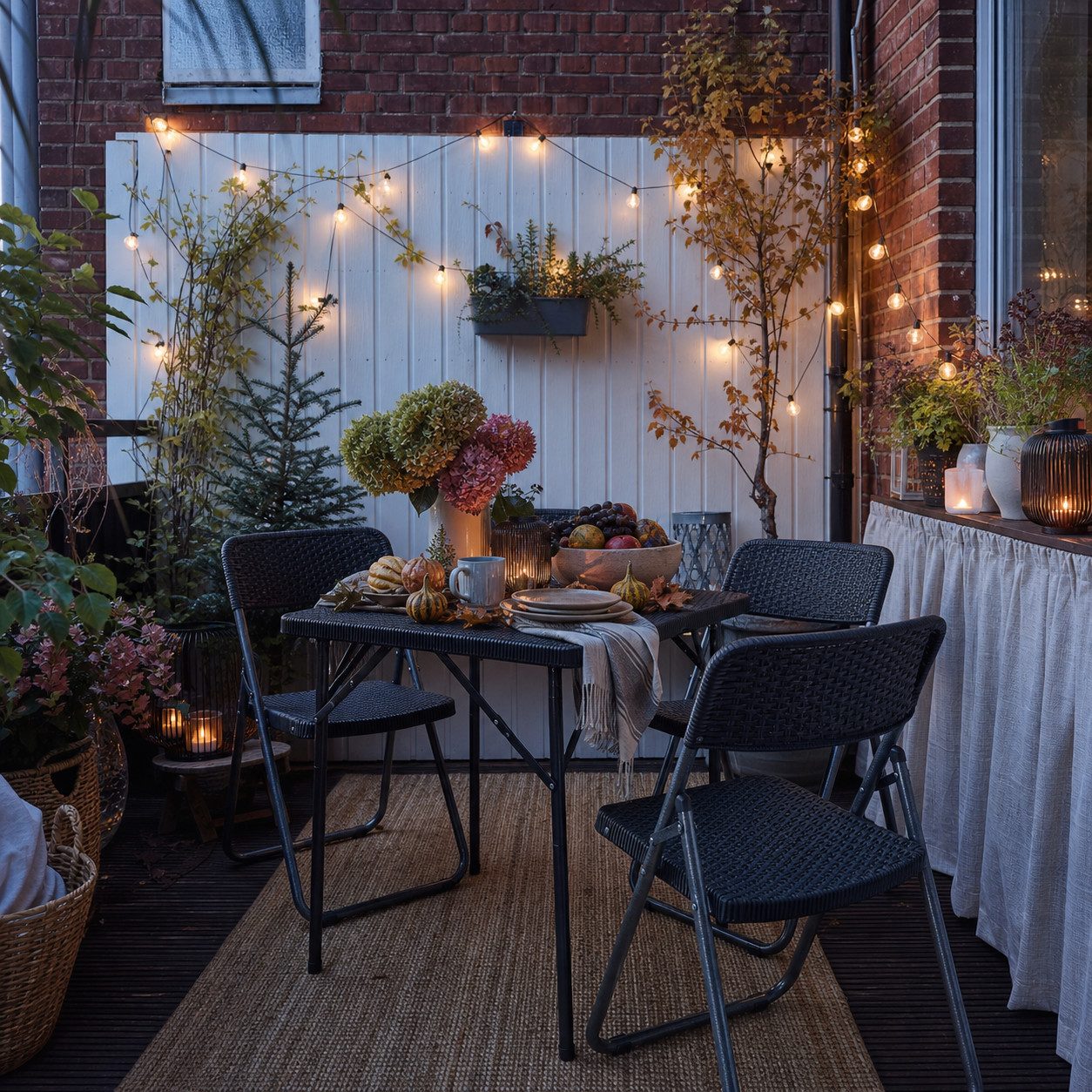 Sekey Garten-Essgruppe PE-Rattan Gartenmöbel-Set für 4 Personen, 4 Stühle mit Tisch klappbar, (5-tlg), Balkonset 4 Personen Balkonmöbel Set, Klappbar Gartentisc – Bild 2 von 5