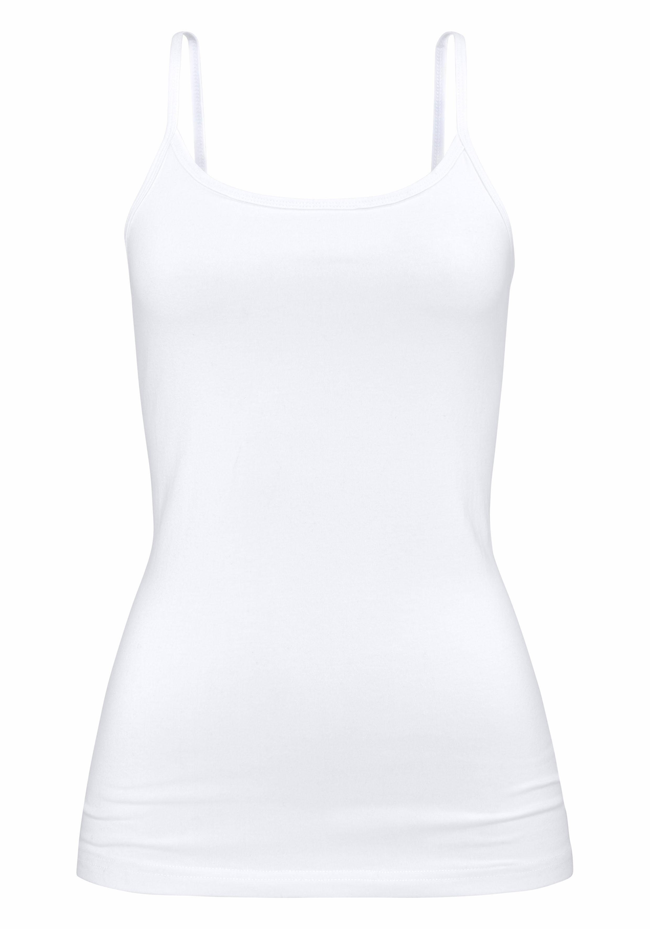 Unterziehshirt (2er-Pack) aus H.I.S elastischer weiß Spaghettiträger-Top, Baumwoll-Qualität, schwarz, Unterhemd