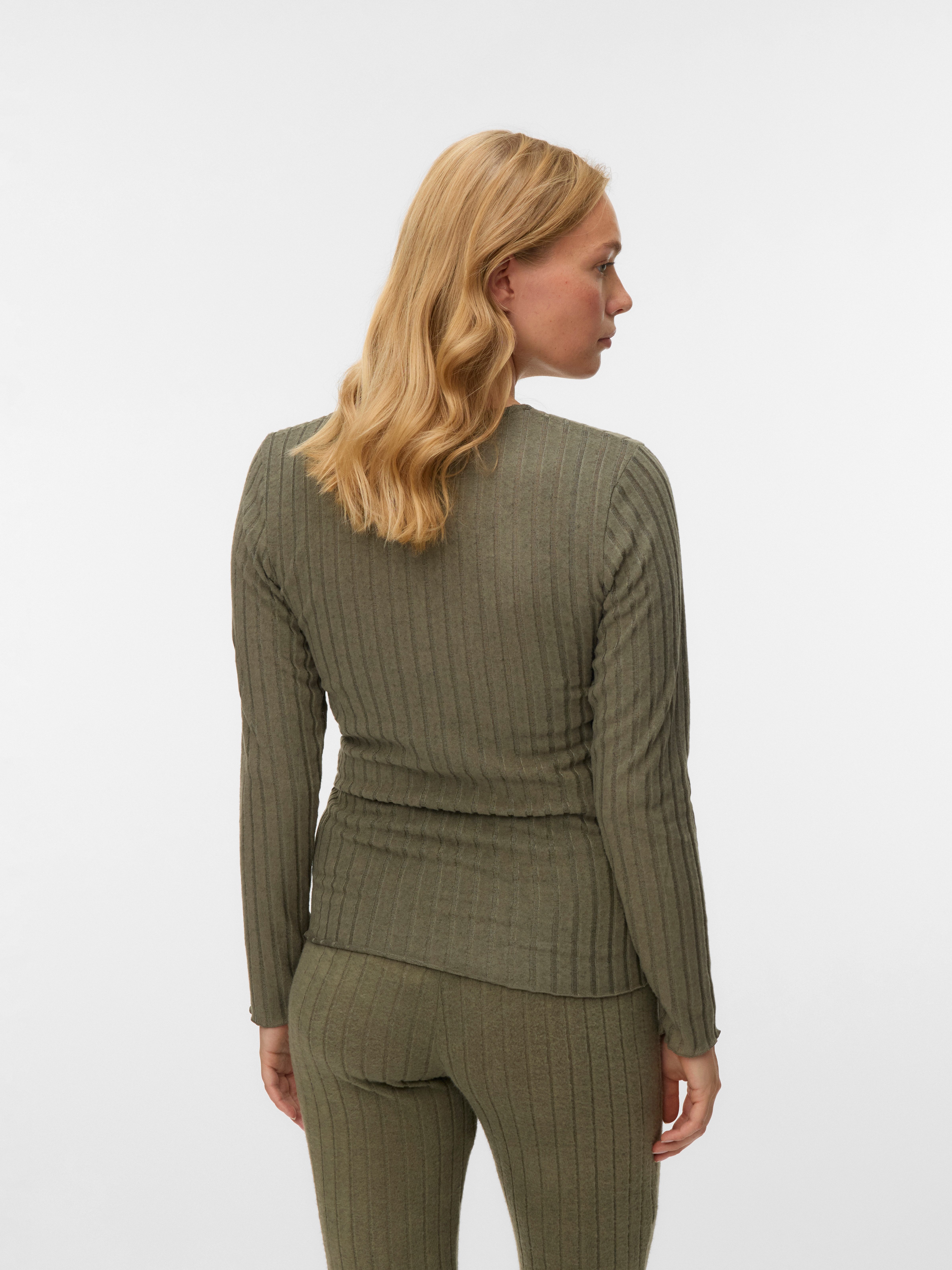 Mamalicious V-Shirt MLFELIZIA LIA LS JRS TOP 2F NOOS in Rippenoptik günstig online kaufen