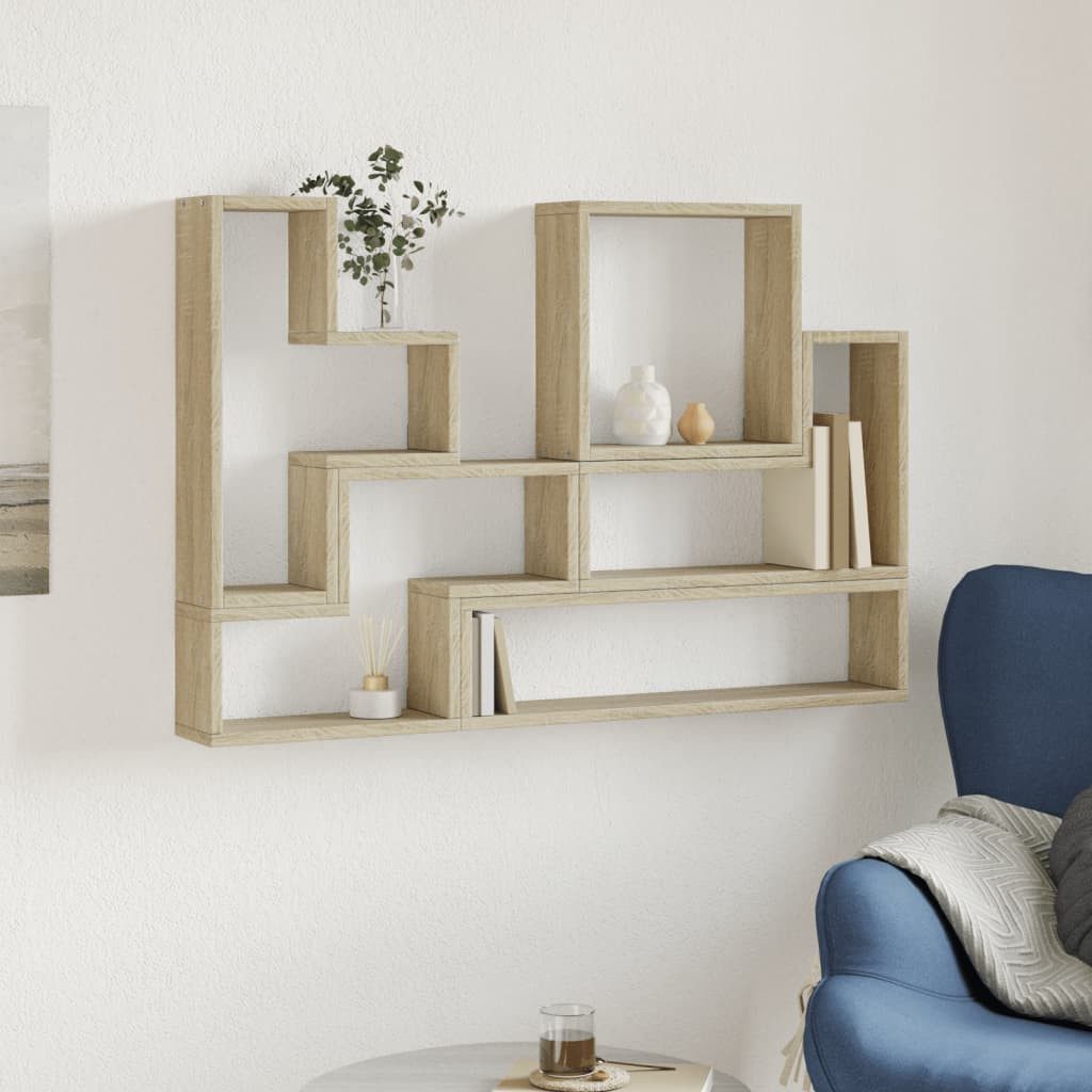 vidaXL Regal Wandregal Sonoma-Eiche 96x12x64 cm günstig online kaufen