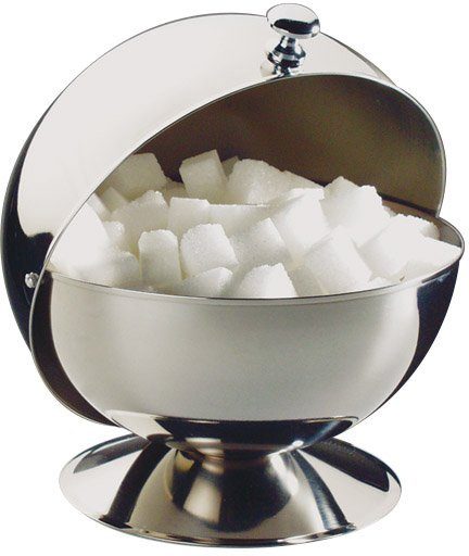 APS Zuckerkugel mit Rolldeckel, aus Edelstahl