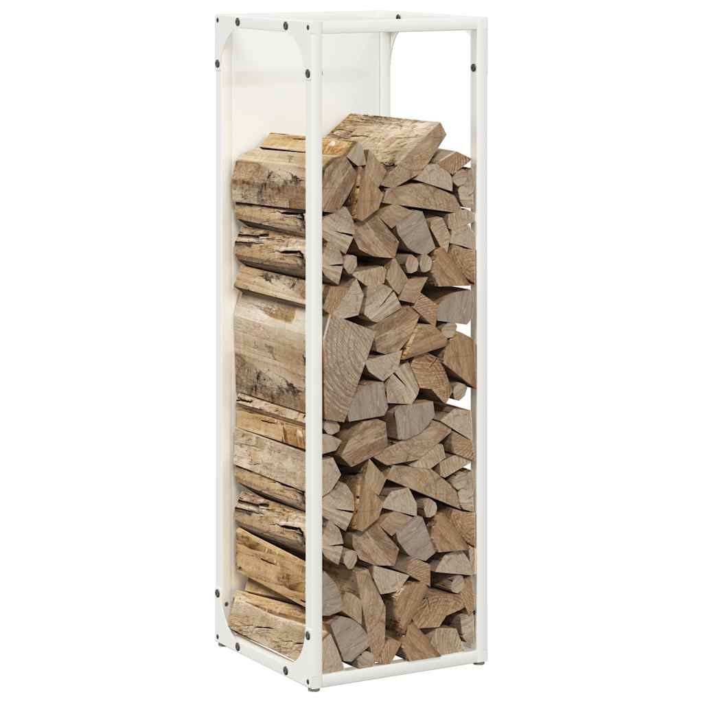 vidaXL Kaminholzregal Brennholzregal Weiß 25x25x80 cm Kaltgewalzter Stahl, BxTxH:0x0x0 cm