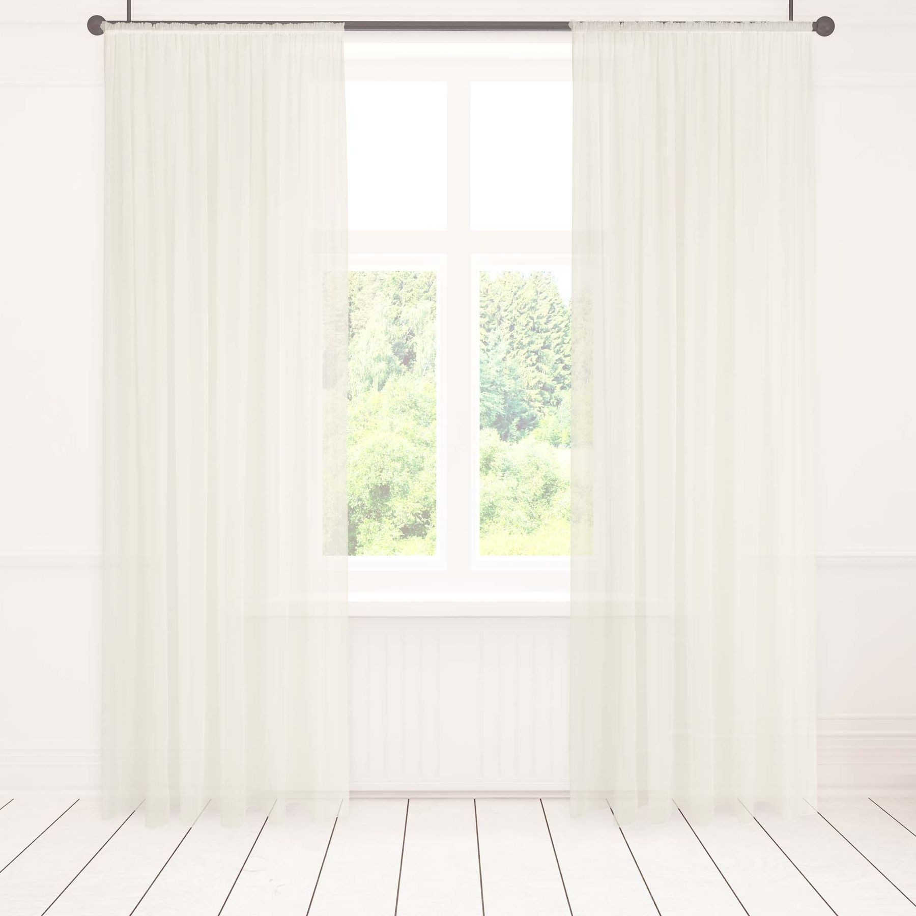 Asphald Gardine auf Maß Stores Warmweiss Voile Vorhang Kräuselband Universa günstig online kaufen