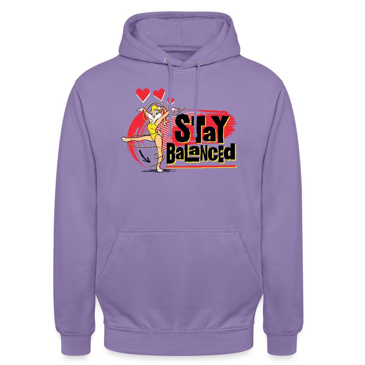 Spreadshirt Hoodie Looney Tunes Lola Bunny Stay Balanced Gymnastik Unisex Hoodie (1-tlg) Unisex-Schnitt: Sitzt bei Männern körpernah, bei Frauen weit