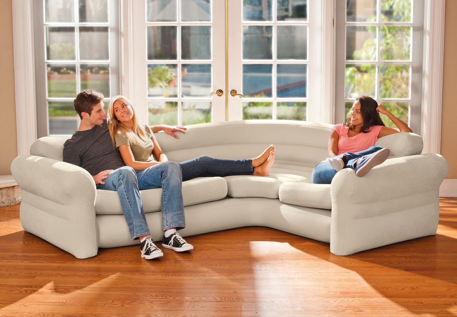 Intex Ecksofa Corner Sofa Ecksofa beige günstig online kaufen