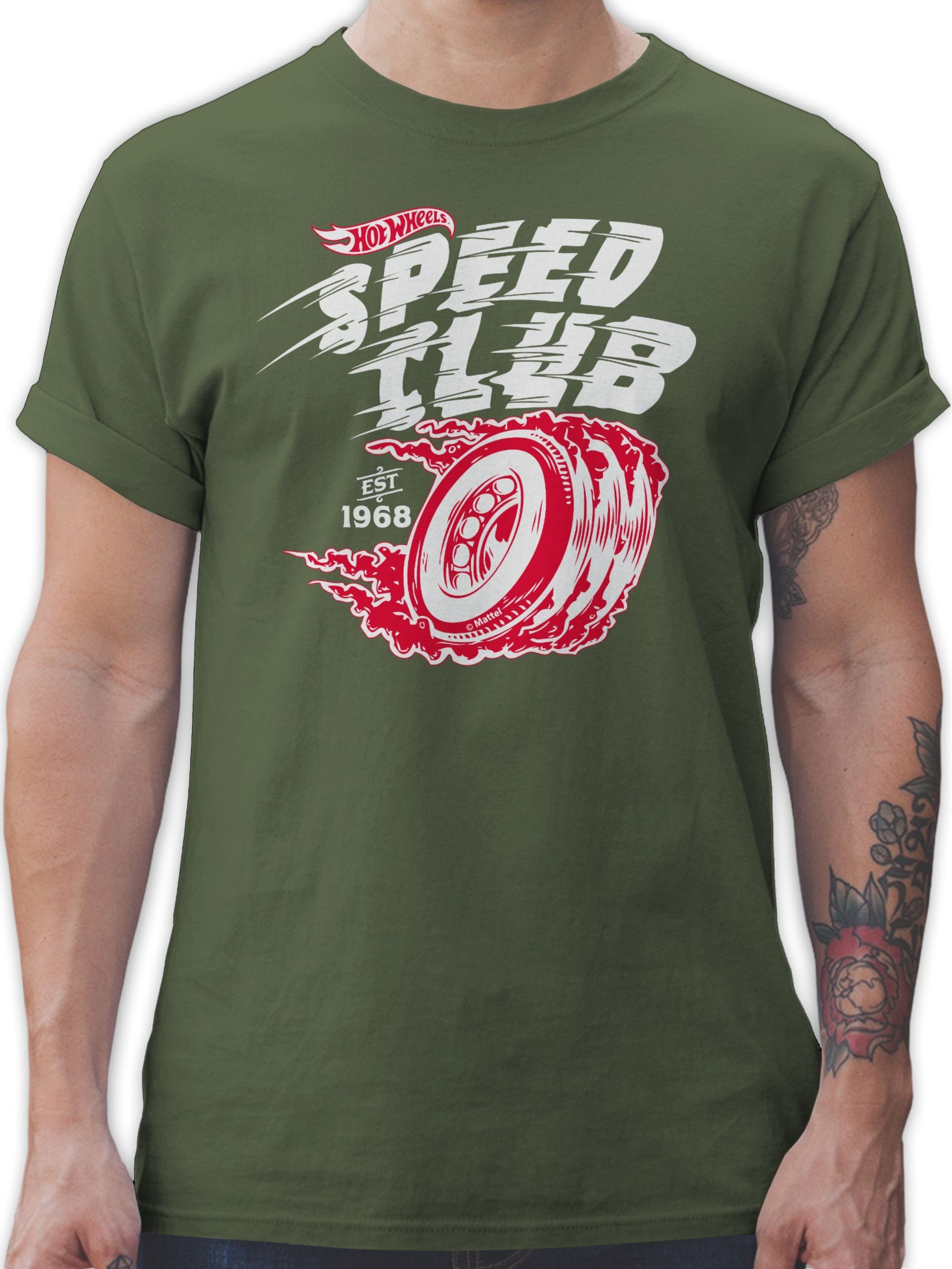 Shirtracer T-Shirt Speed Club - weiß/rot Hot Wheels Herren 03 Army Grün