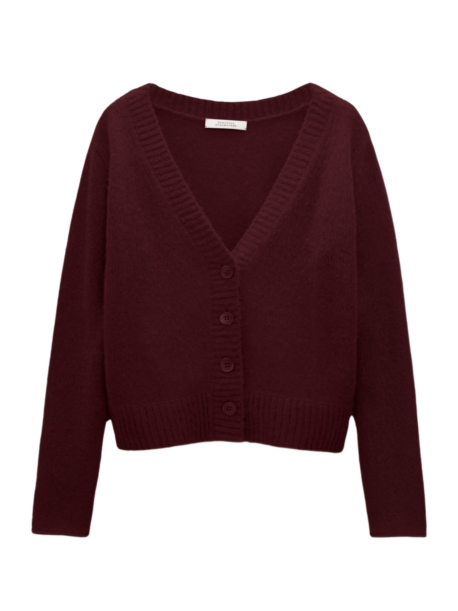 DOROTHEE SCHUMACHER Strickjacke rot,Casual,Kaschmir,Unifarben,V-Ausschnitt,Lang,Modern Fit