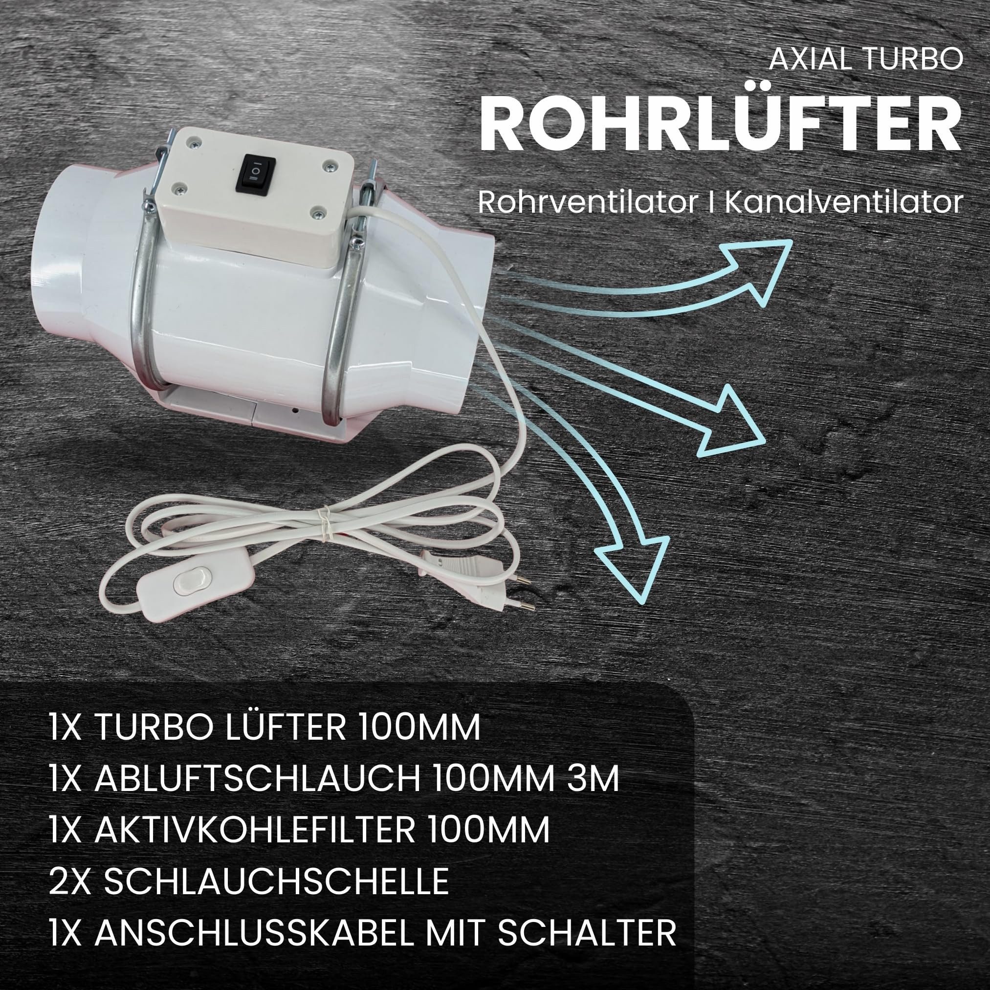 TronicXL Radialventilator Abluft Set Grow 100mm leise Belüftungsset für Gro günstig online kaufen