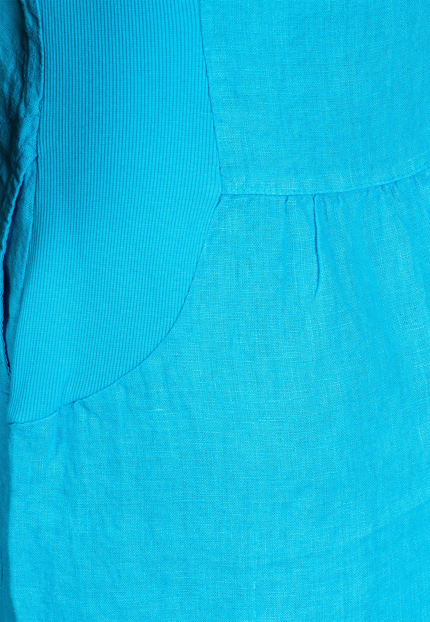 Sommerkleid SKL042 Damen Sommer Leinenkleid mit dezentem Spitzeneinsatz