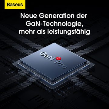 Baseus GaN⁵ Pro Schnellladegerät 2C+U 65W EU Schnelllade-Gerät (Inklusive: Baseus Xiaobai-Serie Schnellladekabel 100W(20V/5A) 1m)